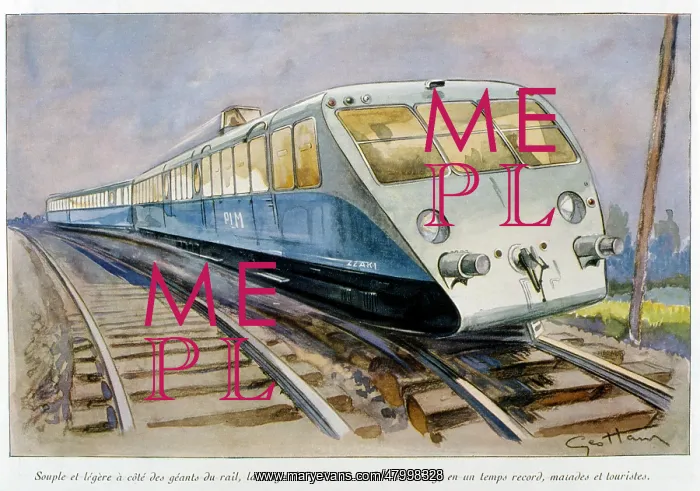 : Bugatti train on PLM route from Paris to Vichy : Bugatti train on PLM route from Paris to Vichy