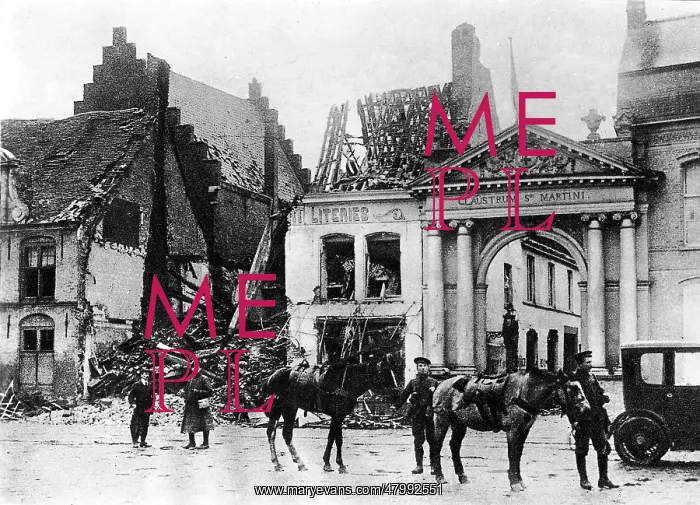: Buildings in Ypres destroyed during WW1 : Buildings in Ypres destroyed during WW1
