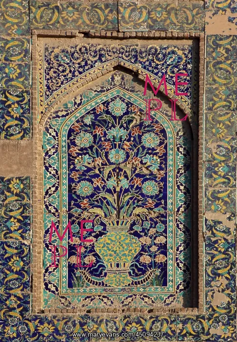 : Bukhara. Detail of the main facade, Abdul Aziz Khan Madrasah : Bukhara. Detail of the main facade, Abdul Aziz Khan Madrasah