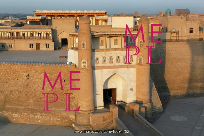 : Bukhara. Aerial view of the main gate, Ark Fortress : Bukhara. Aerial view of the main gate, Ark Fortress