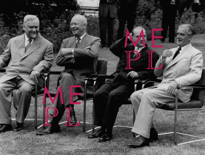 : Bulganin, Eisenhower, Faure, Eden, at UN in Geneva : Bulganin, Eisenhower, Faure, Eden, at UN in Geneva
