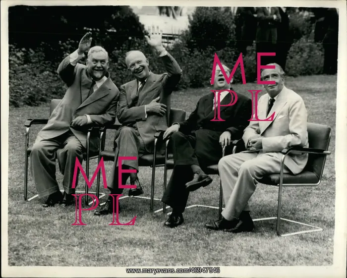 : Bulganin, Eisenhower, Faure, Eden, at UN in Geneva : Bulganin, Eisenhower, Faure, Eden, at UN in Geneva