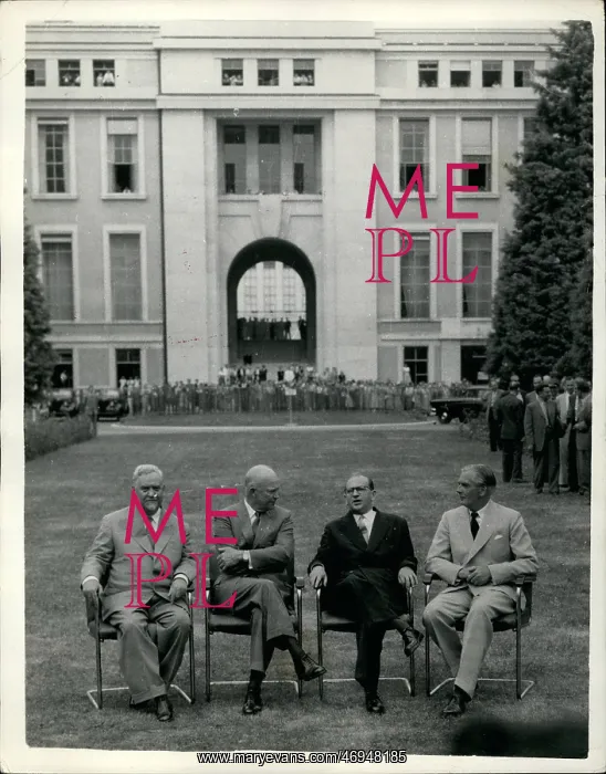 : Bulganin, Eisenhower, Faure, Eden, at UN in Geneva : Bulganin, Eisenhower, Faure, Eden, at UN in Geneva