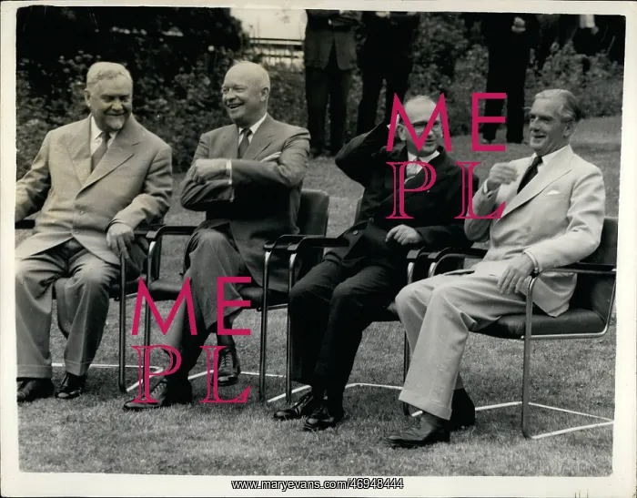 : Bulganin, Eisenhower, Faure, Eden, at UN in Geneva : Bulganin, Eisenhower, Faure, Eden, at UN in Geneva