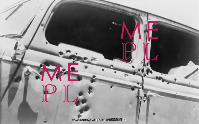 : The bullet riddled car in which bank robbers ? : The bullet riddled car in which bank robbers ?