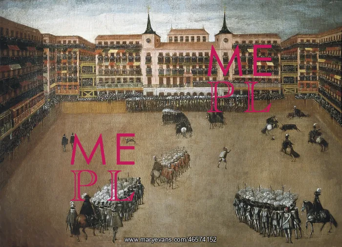 : Bullfight in the Plaza Mayor (Main Square) of : Bullfight in the Plaza Mayor (Main Square) of