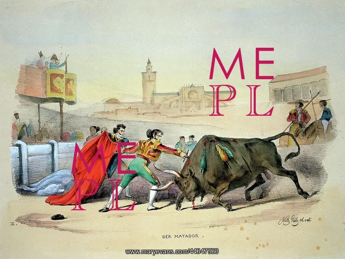 : Bullfighting - Matador fighting a Bull : Bullfighting - Matador fighting a Bull