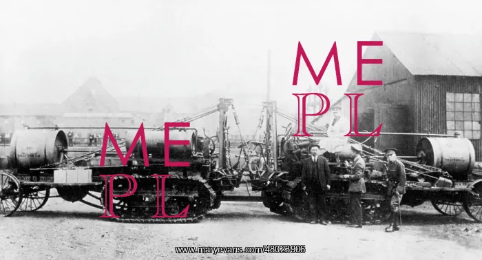 : Bullock Creeping Grip tractors, tank experiment, WW1 : Bullock Creeping Grip tractors, tank experiment, WW1