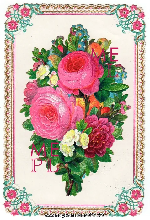 : Bunch of assorted flowers on a greetings card : Bunch of assorted flowers on a greetings card