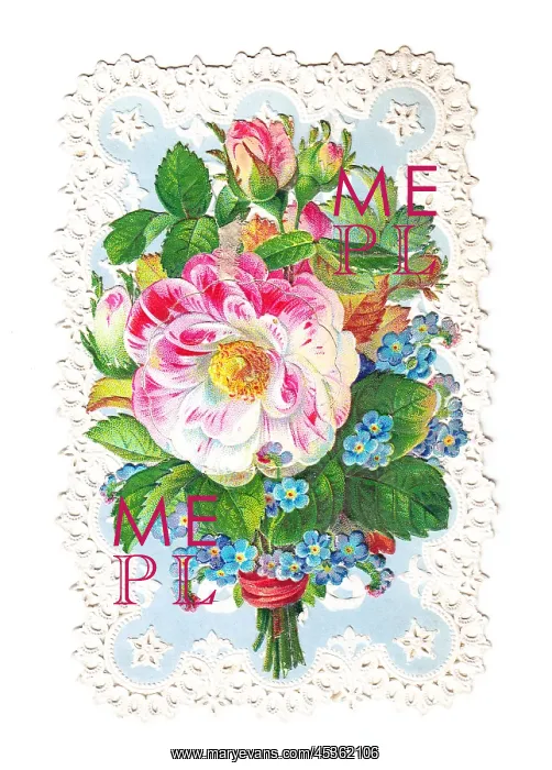 : Bunch of assorted flowers on a greetings card : Bunch of assorted flowers on a greetings card