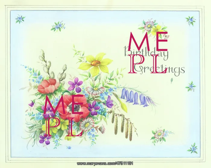 : Bunch of flowers and Birthday Greetings : Bunch of flowers and Birthday Greetings