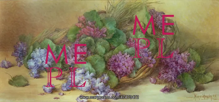 : Bunches of Lilac and Purple Violets : Bunches of Lilac and Purple Violets