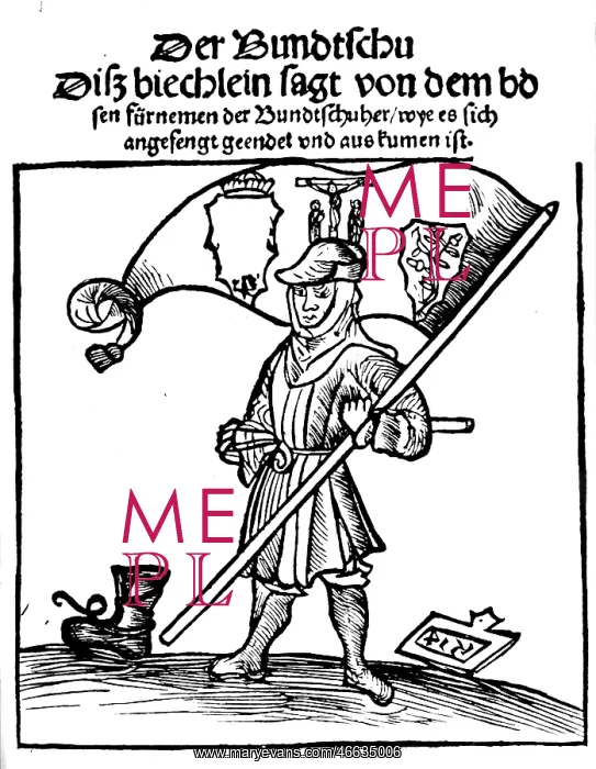 : Bundschuh movement 1493 - 1519, peasant with : Bundschuh movement 1493 - 1519, peasant with