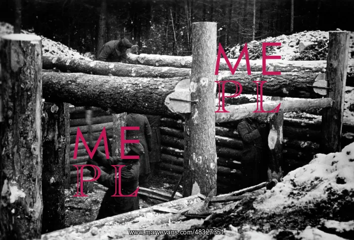 : Bunker construction on the Eastern Front in winter, 1941 : Bunker construction on the Eastern Front in winter, 1941