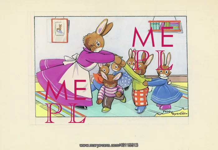 : Bunnies playing as children : Bunnies playing as children
