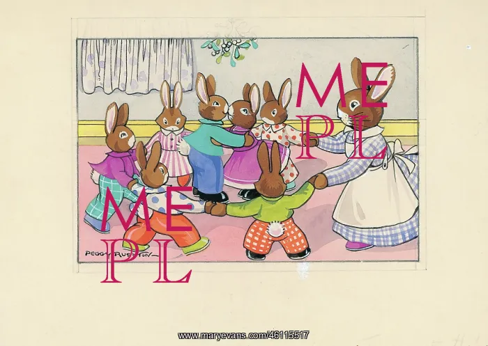 : Bunnies playing as children : Bunnies playing as children