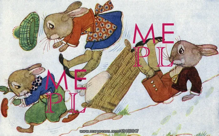 : The Bunnies ride into a big stone : The Bunnies ride into a big stone