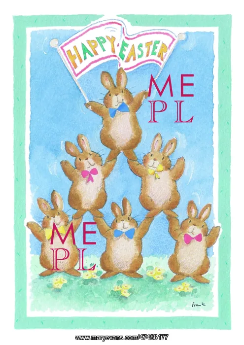 : Bunny Acrobats - Happy Easter : Bunny Acrobats - Happy Easter