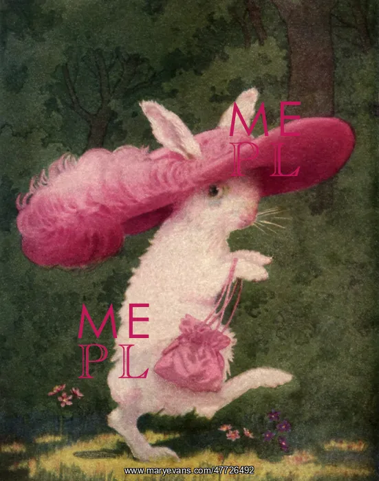  : Bunny Rabbit with Pink Hat and Purse