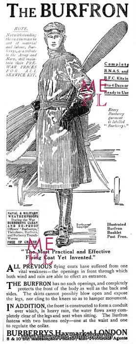 : Burberry Burfron Flying Coat 1916 : Burberry Burfron Flying Coat 1916
