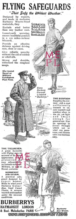  : Burberry Flying Clothing Range. Burfron & Tielocken