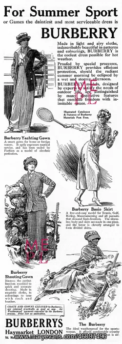 : Burberry for summer sport, 1914 : Burberry for summer sport, 1914