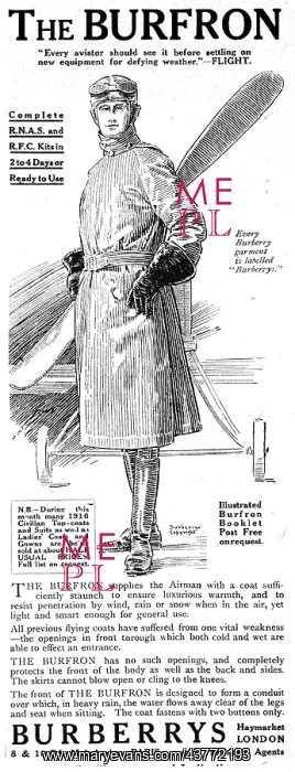 : Burberrys Burfron Flying Coat 1917 : Burberrys Burfron Flying Coat 1917