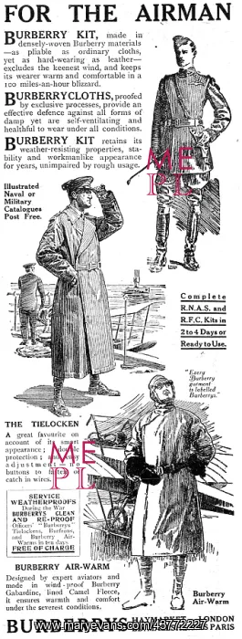 : Burberrys Uniforms & Flying Kit 1917 : Burberrys Uniforms & Flying Kit 1917