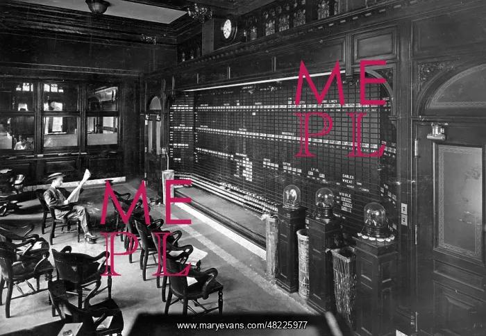 : Bureau of a stock broker, 1905 : Bureau of a stock broker, 1905