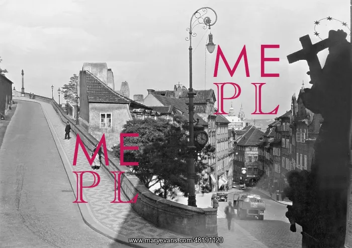 : Burggasse (Castle District) in Prag, 1936 : Burggasse (Castle District) in Prag, 1936