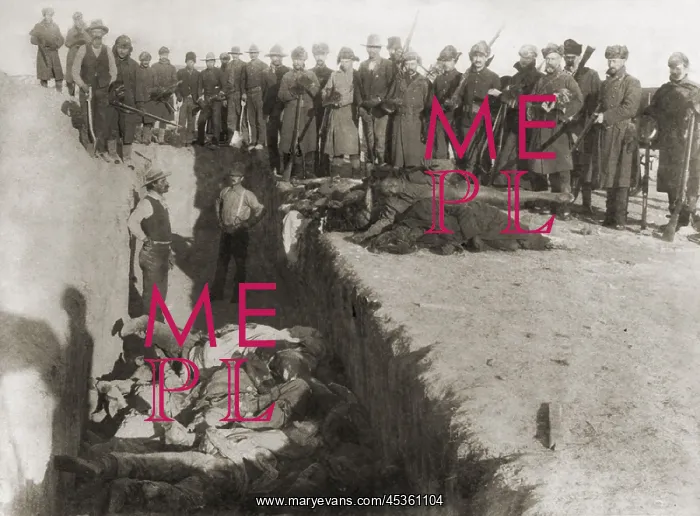 : Burial of the Native American victims of the Wounded : Burial of the Native American victims of the Wounded