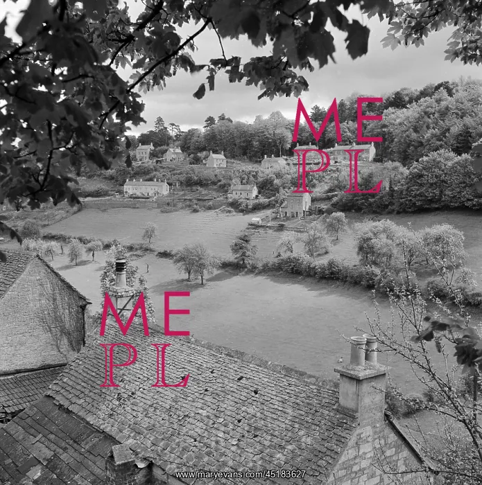 : Burleigh. A view over rooftops to houses lining two unidentified roads : Burleigh. A view over rooftops to houses lining two unidentified roads