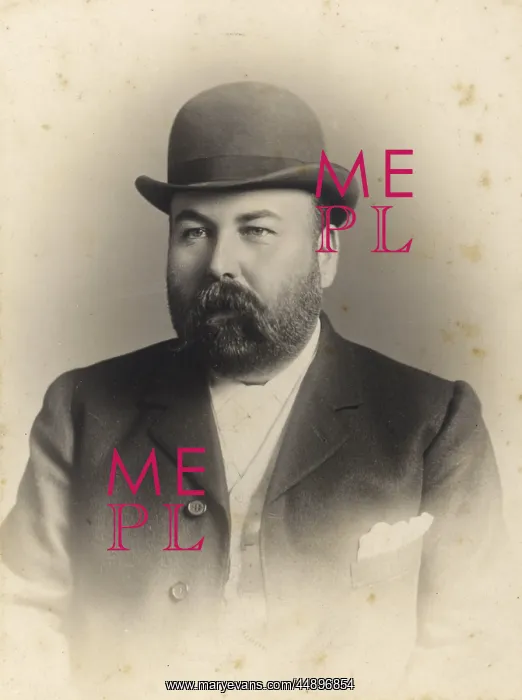 : Burly Victorian man in a bowler hat : Burly Victorian man in a bowler hat