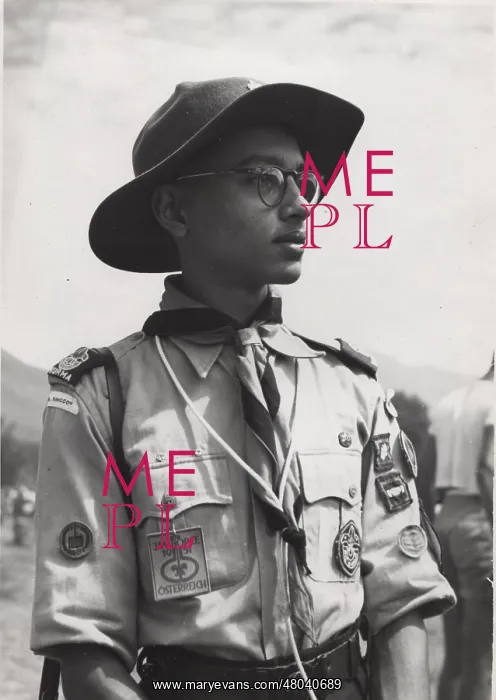 : Burmese scout at a camp : Burmese scout at a camp