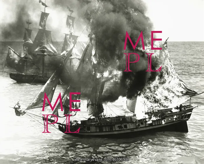 : Burning boat in the middle of the ocean - : Burning boat in the middle of the ocean -