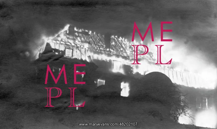 : A burning district office building in Pirmasens, 1924 : A burning district office building in Pirmasens, 1924