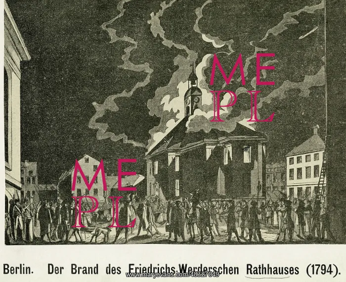 : Burning of the Friedrichswerdersches Town Hall in Berlin : Burning of the Friedrichswerdersches Town Hall in Berlin