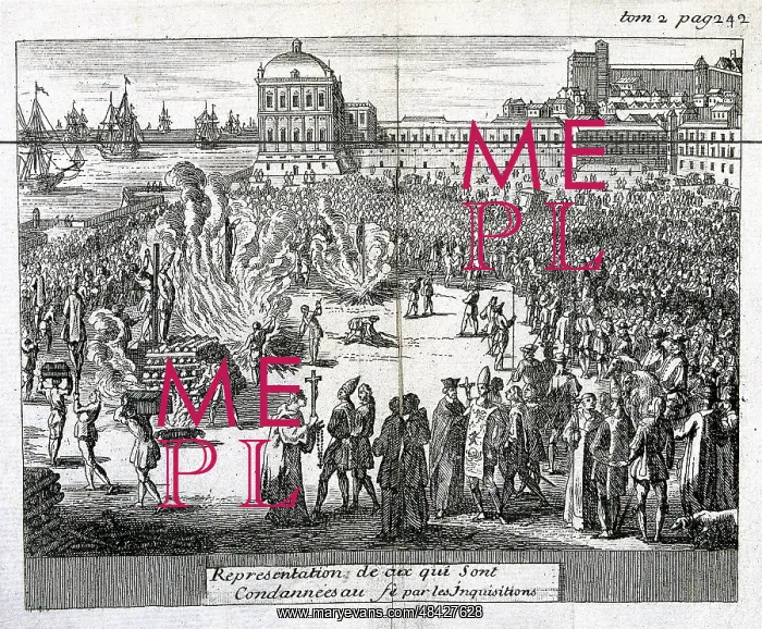 : Burning of heretics sentenced by the Inquisition : Burning of heretics sentenced by the Inquisition