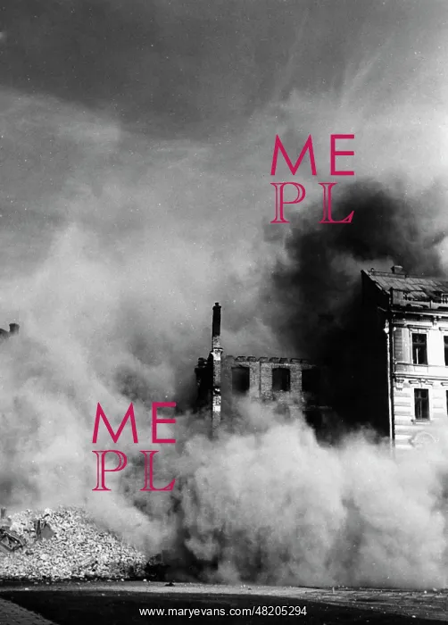 : A burning house in Warsaw, 1939 : A burning house in Warsaw, 1939