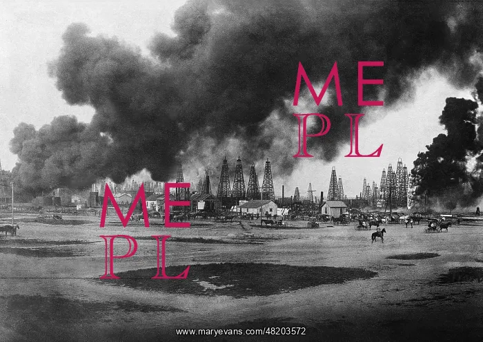 : Burning oil wells in Texas, 1905 : Burning oil wells in Texas, 1905