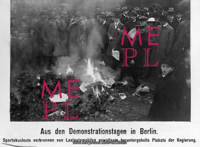 : Burning of posters, 1919 : Burning of posters, 1919