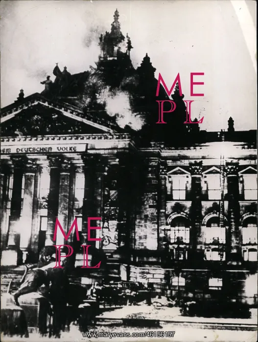 : Burning of the Reichstag building, Berlin, Germany : Burning of the Reichstag building, Berlin, Germany
