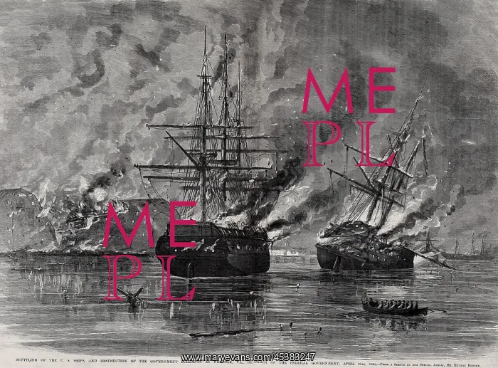 : Burning and scuttling of US Ships and buildings : Burning and scuttling of US Ships and buildings