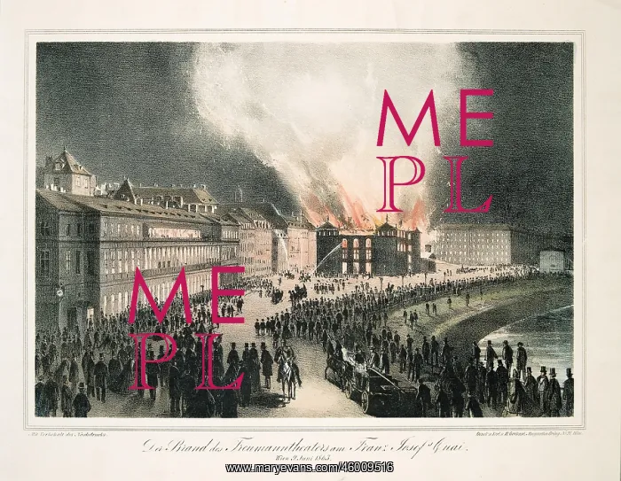 : The Burning of the Treumann theatre house : The Burning of the Treumann theatre house