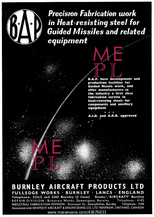 : Burnley Aircraft Products Fabrications : Burnley Aircraft Products Fabrications