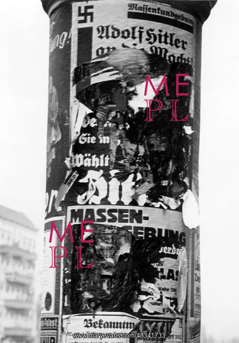 : Burnt election poster of the NSDAP, 1932 : Burnt election poster of the NSDAP, 1932