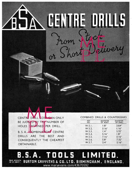 : Burton Griffiths B.S.A. Machine Tools : Burton Griffiths B.S.A. Machine Tools