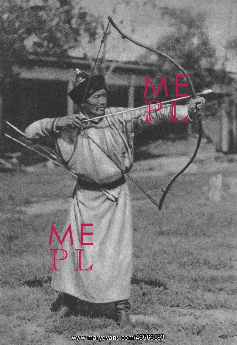 : Buryat Archer competing at a Traditional Games : Buryat Archer competing at a Traditional Games