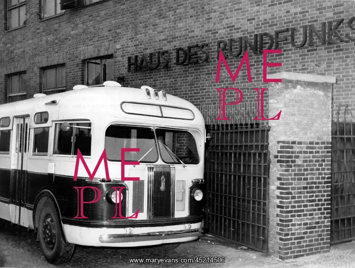 : Bus for Soviet guards at House of Broadcasting in Berlin : Bus for Soviet guards at House of Broadcasting in Berlin