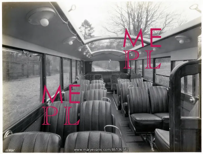  : Bus with sunroof open, interior